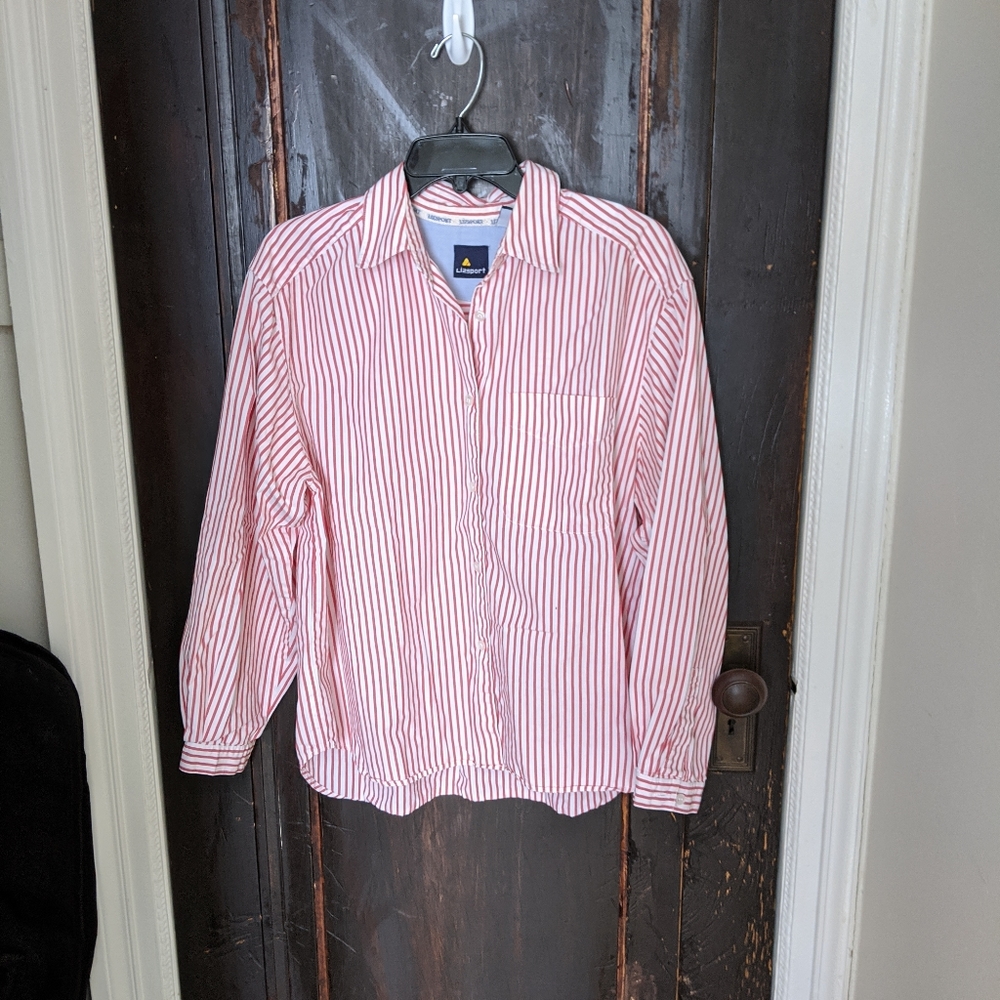 Pink/white long sleeve button down